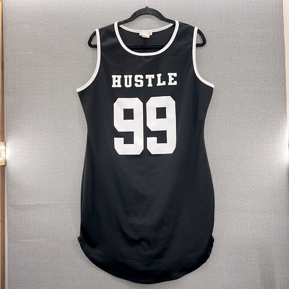 January 7 Dresses & Skirts - January 7 Made In USA Black White Hustle 99 Women‎ Lightweight Jersey Dress 3XL